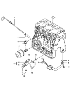 Yanmar Engine Lubrication And Oil System Diagram and Parts List for 46G 4X4-1I019G-Before-37AKD710 Cub Cadet Lawn Tractor Accessories